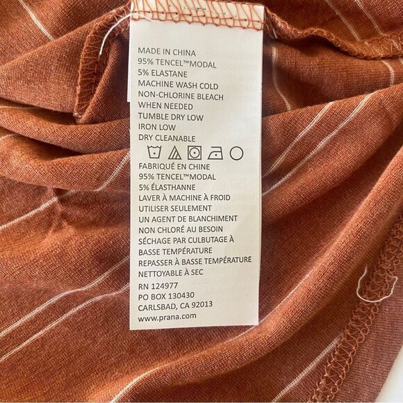 Prana Foundation Scoop Neck Copper Heather Stripe Sleeveless Tank Sz S - Picture 9 of 9